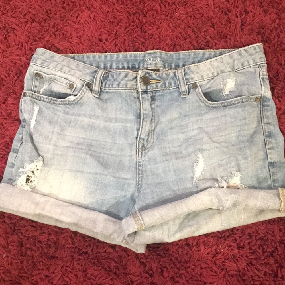 Ripped jean shorts